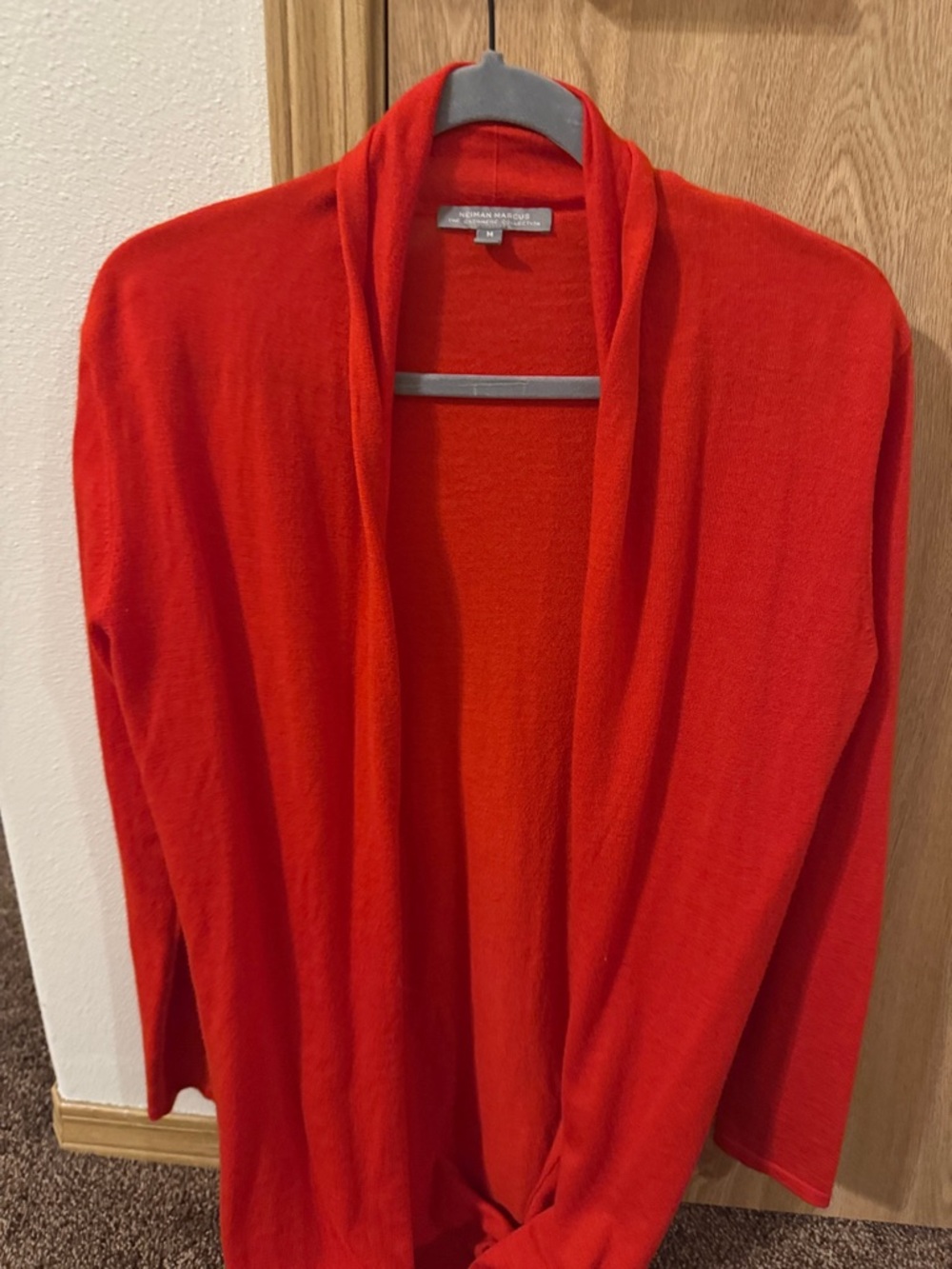 The Cashmere Collection Open-Front Red Women’s Cardigan 100% cashmere